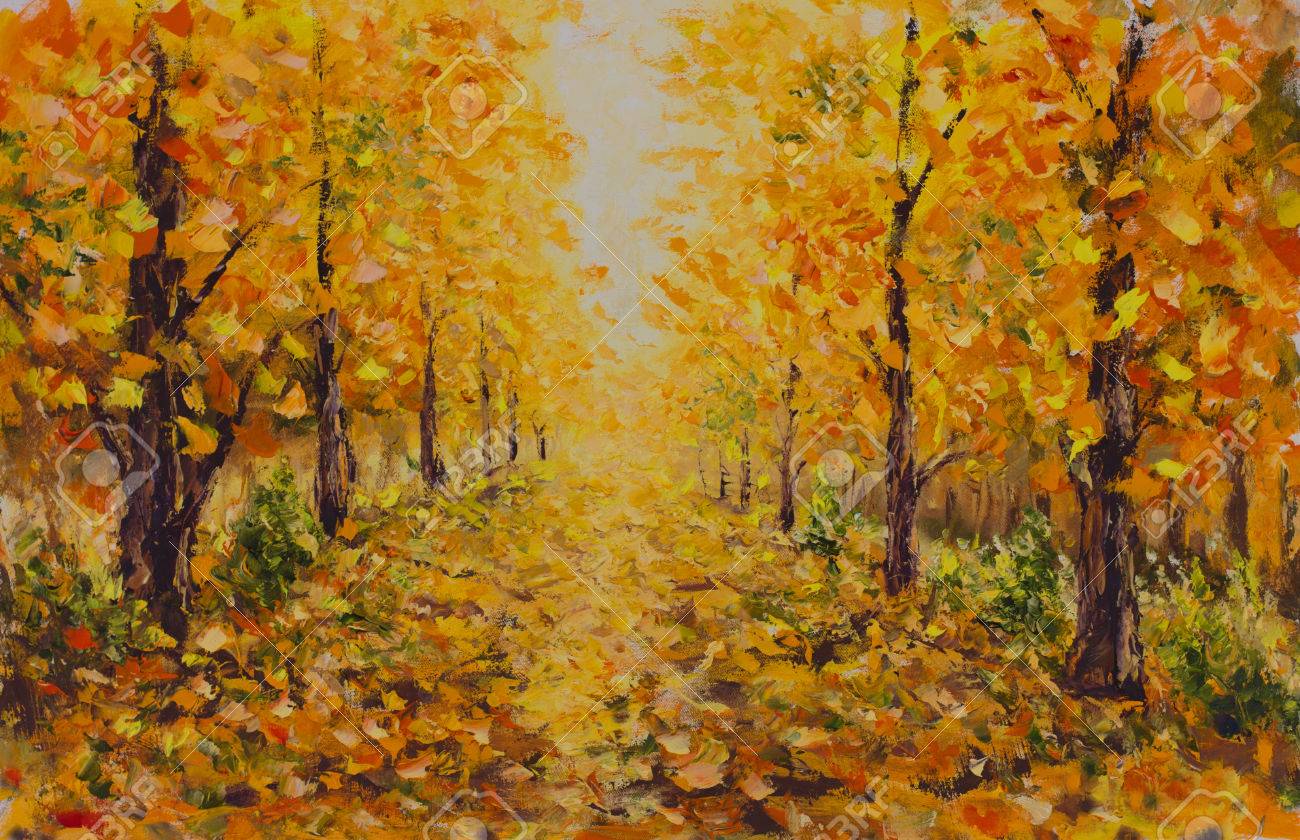 絵画 秋の風景